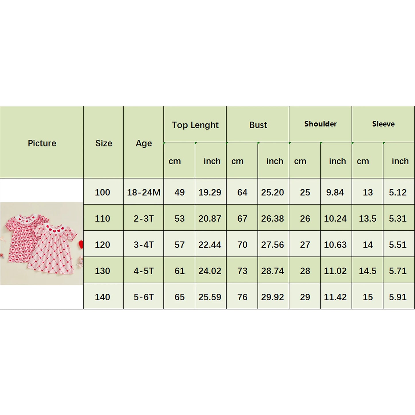 Little Girls Valentine's Day Short Sleeve Heart Embroidery Print A-Line Dress