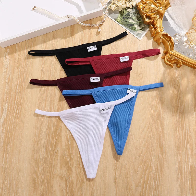 Cotton Thongs 3-Pack Set - Low-Rise Comfortable Underwear
