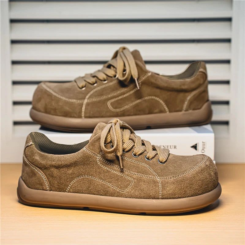 Men's Suede Leather Lace-up Casual Comfortable British Shoes