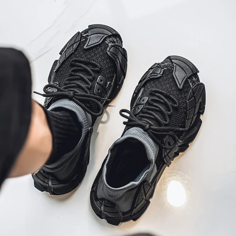 Men's Sports Mesh Sneakers Slip On Comfortable Lace Up Sneakers