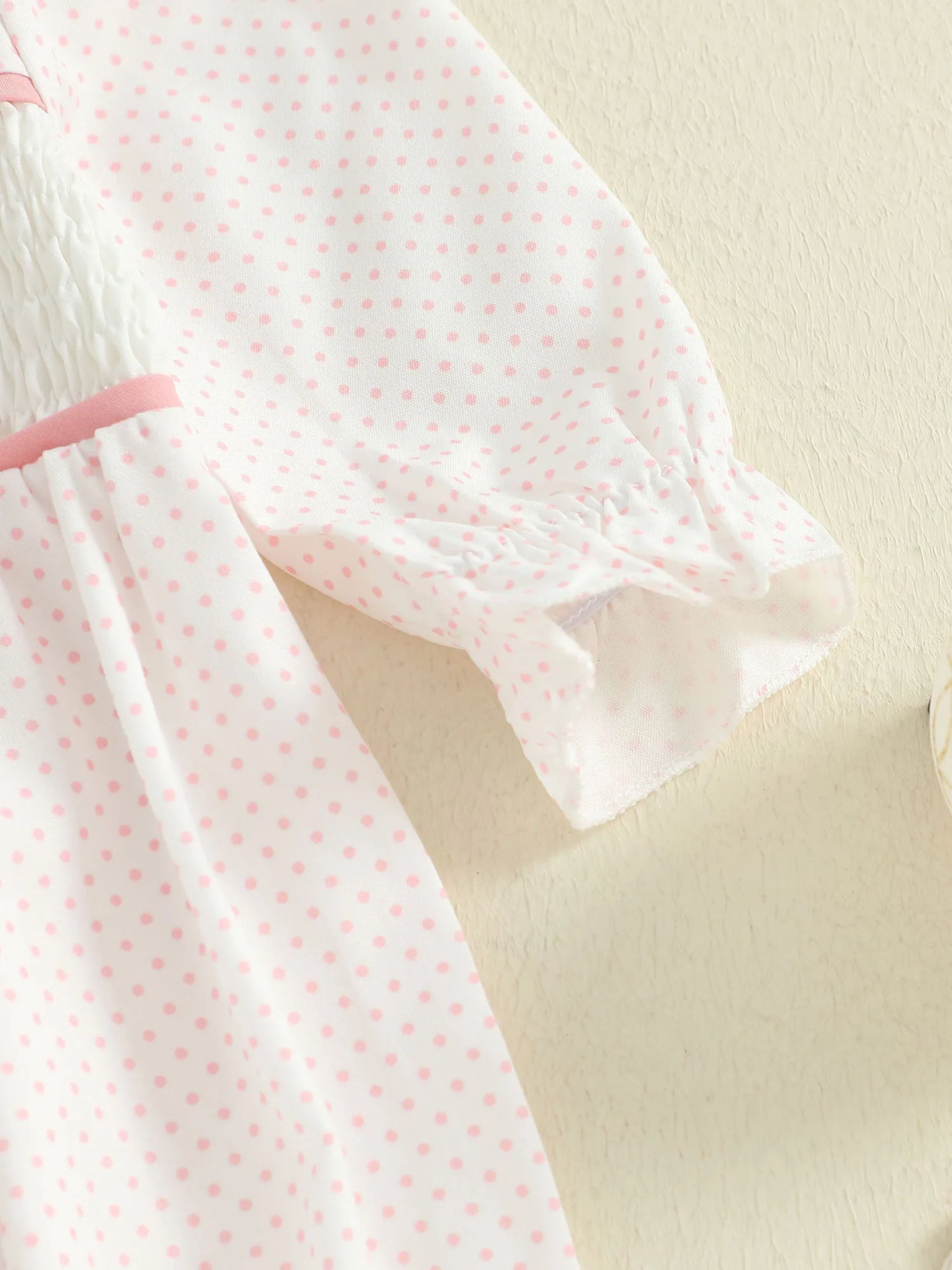 Baby Girls' Christmas Romper - Santa & Gingerbread Embroidery Smocked Long Sleeve Jumpsuit