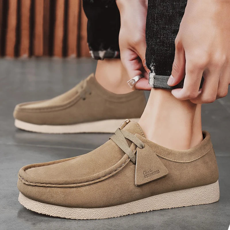 Men's Casual Suede Slip On Comfortable  Platform British Shoes