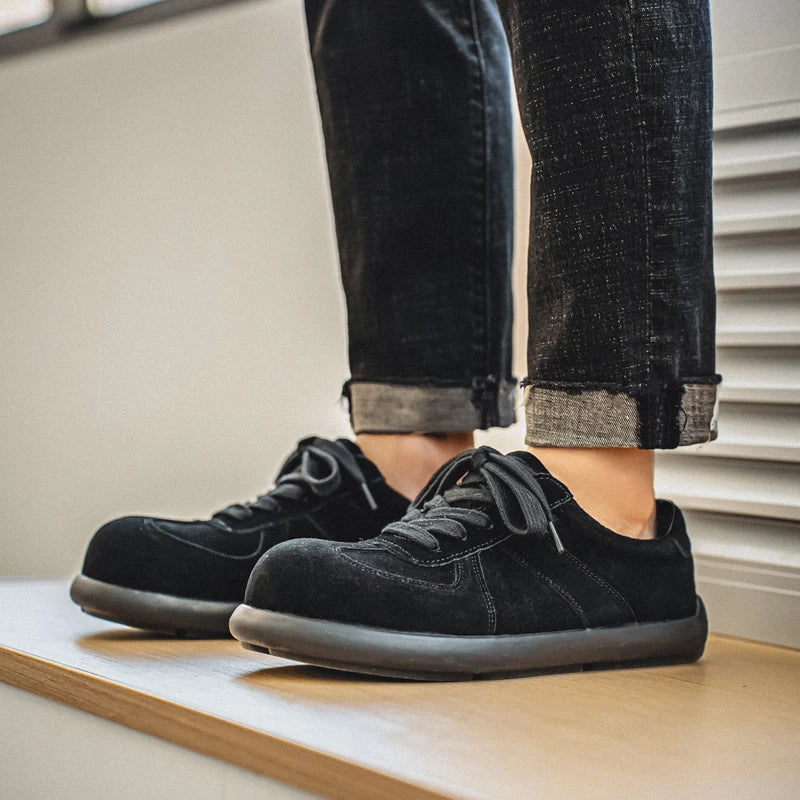 Men's Suede Leather Lace-up Flat Shoes