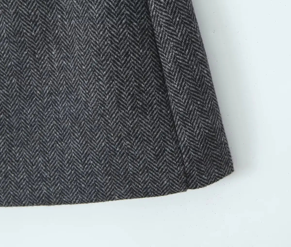 Vintage High Waist Woolen A-Line Mini Skirt - Elegant Office Wear Skirt
