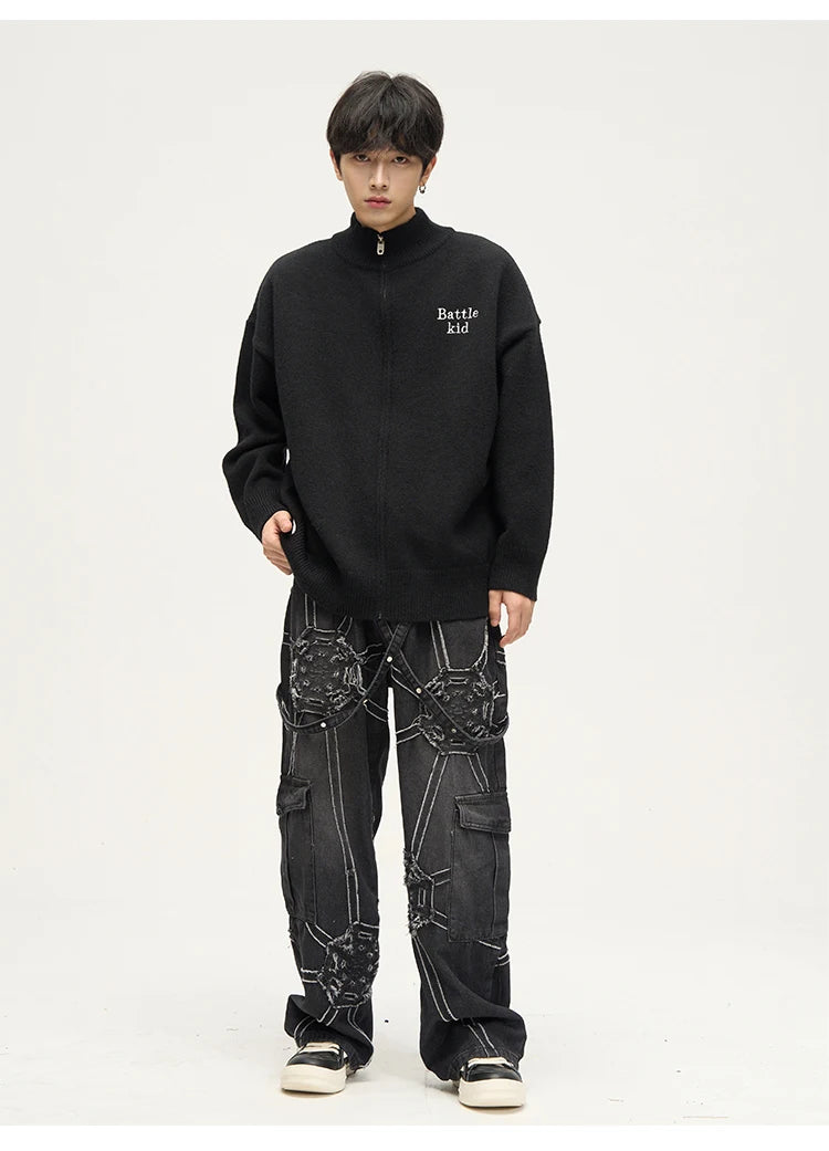 Men's Spider Splicing Baggy  Denim  Jeans