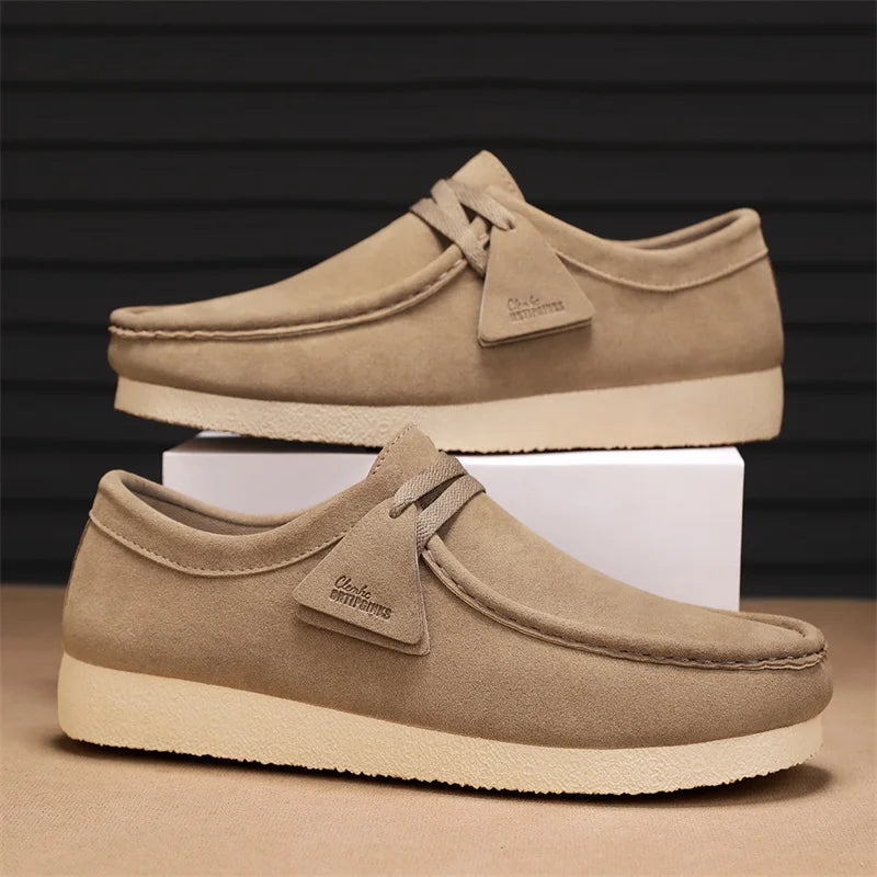 Men's Casual Suede Slip On Comfortable  Platform British Shoes