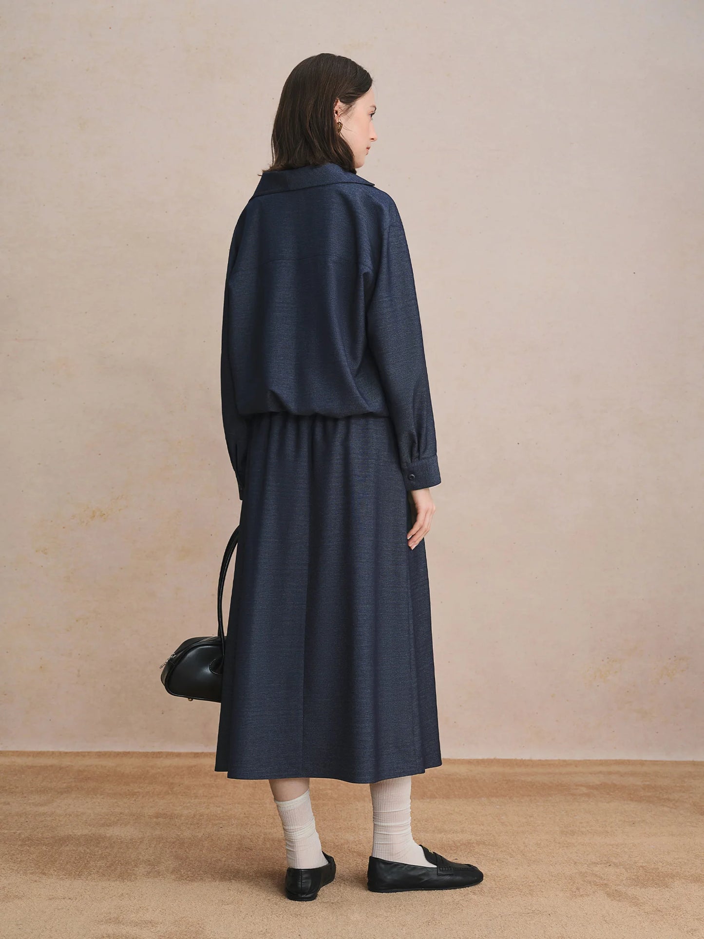 Navy Blue Three Piece Set - Coordinated Outfit for Office and Casual Wear