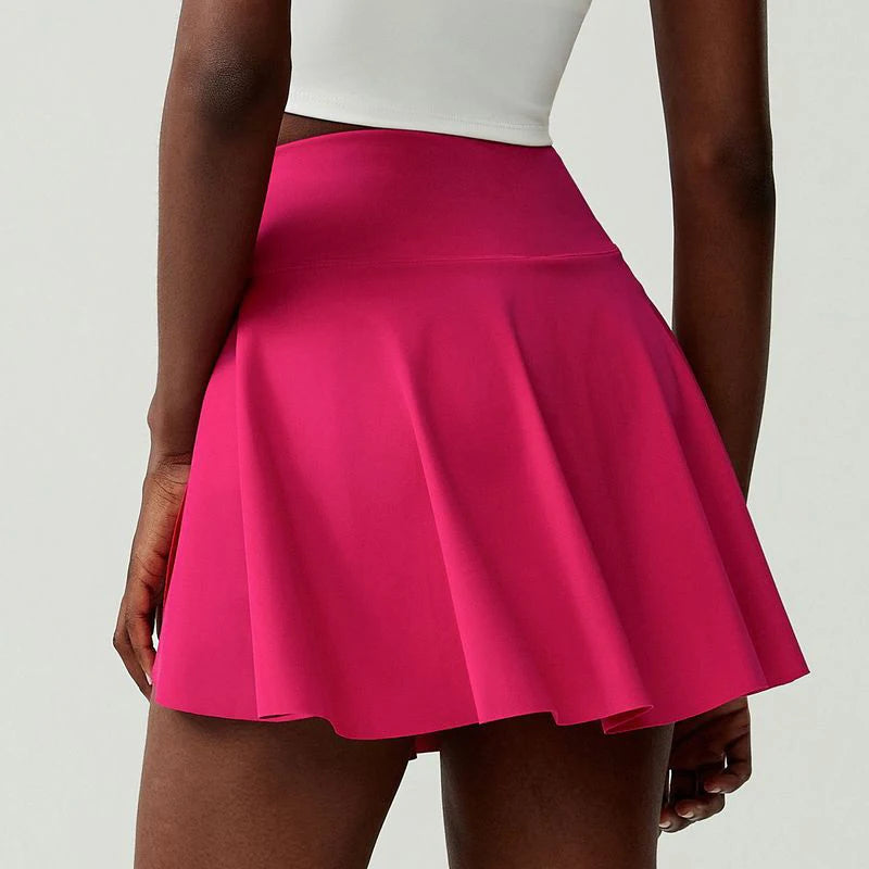 Women's High Waist Tennis Skirt with Pockets - Quick Dry Athletic Skort