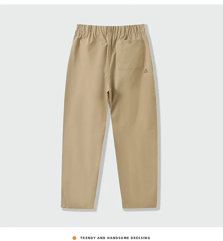 Men's Casual Trousers Slim Fit Ankle-Length Elastic Stretch Pants