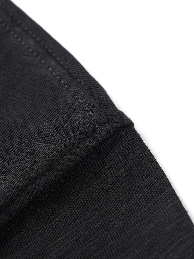 Men's Heavyweight Cotton T-Shirt with Letter Embroidery