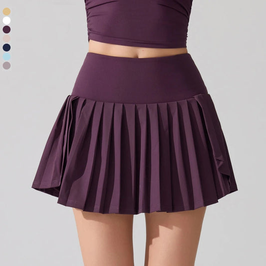 Women's High Waist Tennis Skort - Quick Dry Workout Skirt with Pockets
