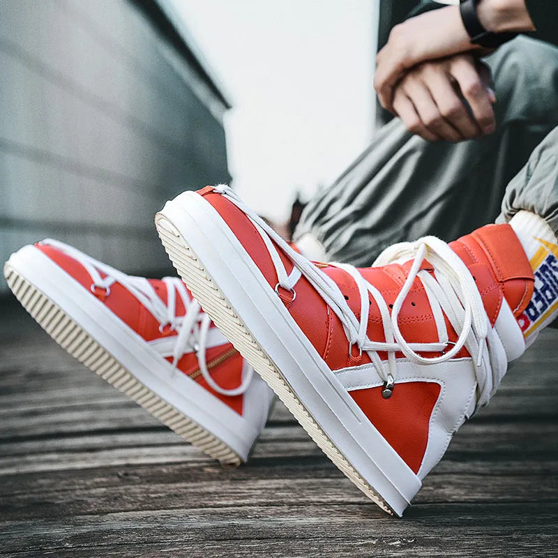 Men's Casual High-top Sports Strap Design Sneakers