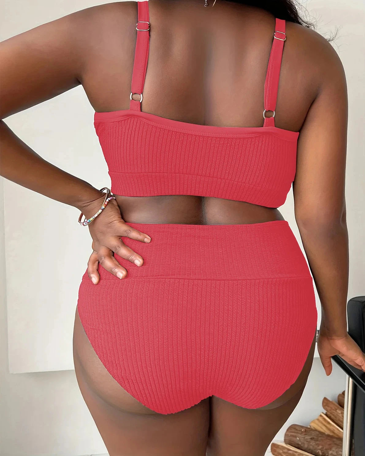 Ribbed Bikini Set Plus Size