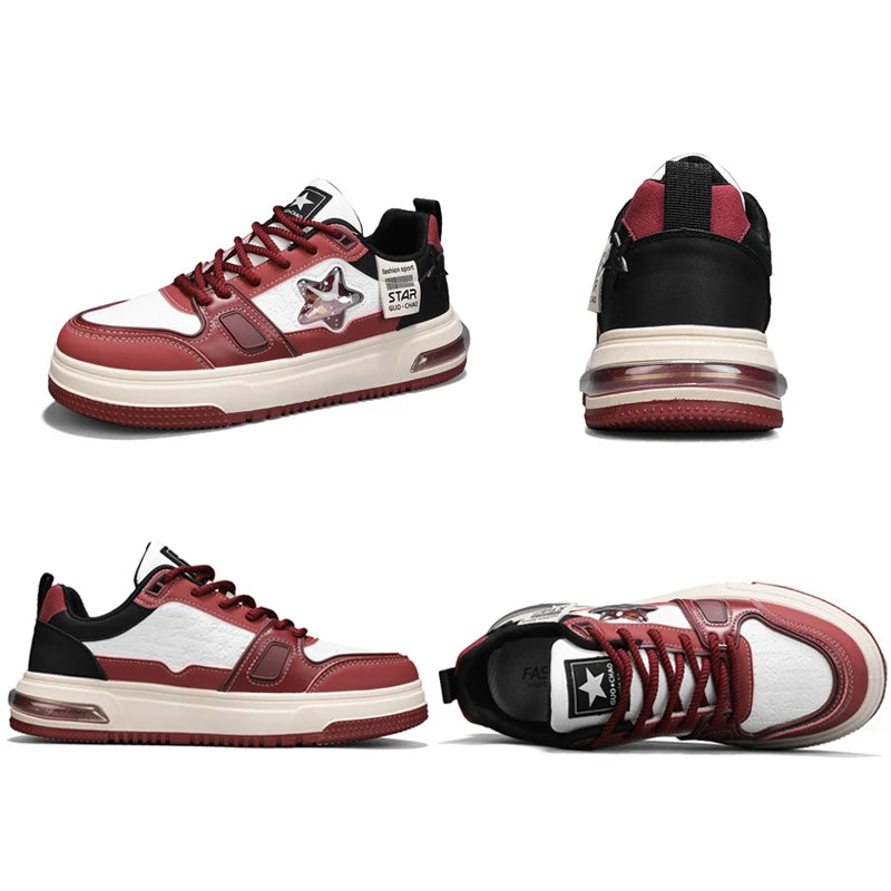 Men's Casual Stars Platform Crystal Fish  Skateboard Sports Sneakers