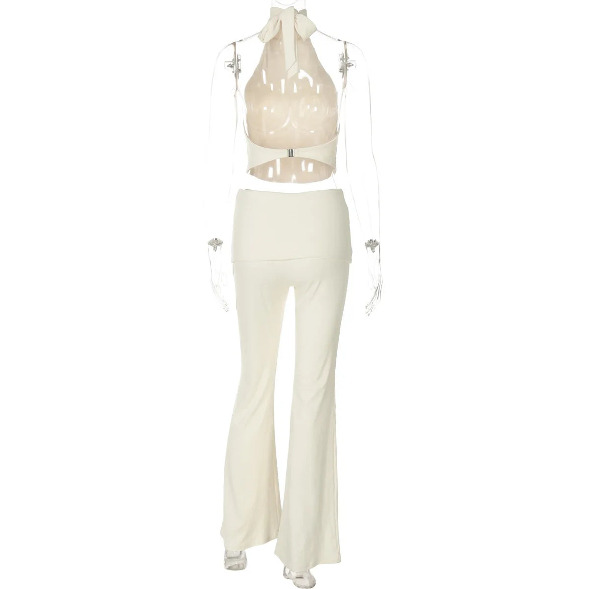 Women's Sleeveless Top & Flare Pant Two-Piece Set - Matching Outfit