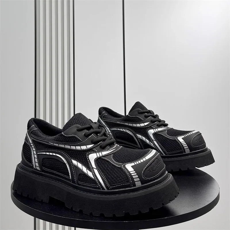 Men's Platform Derby British Style Thick Sole Breathable Shoes