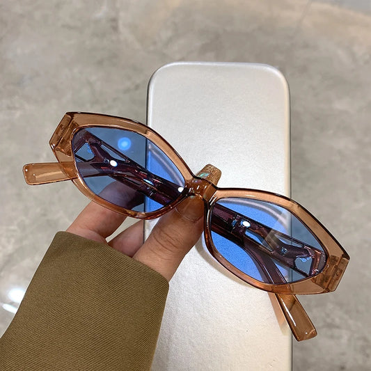 Unisex Small Oval Frame Sunglasses UV400