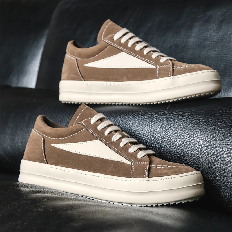 Men's Vulcanized Sneakers - Lace-Up Skateboarding Shoes