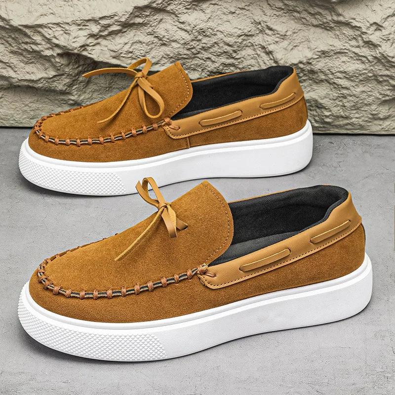 Men's Casual British Style Slip-on Suede Leather Loafers