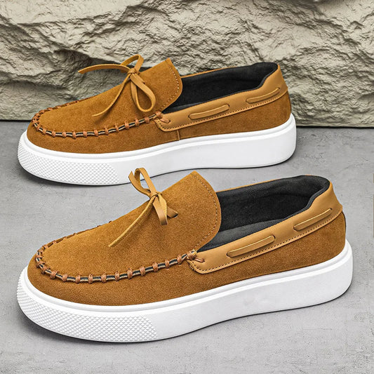 Men's Casual British Style Slip-on Suede Leather Loafers