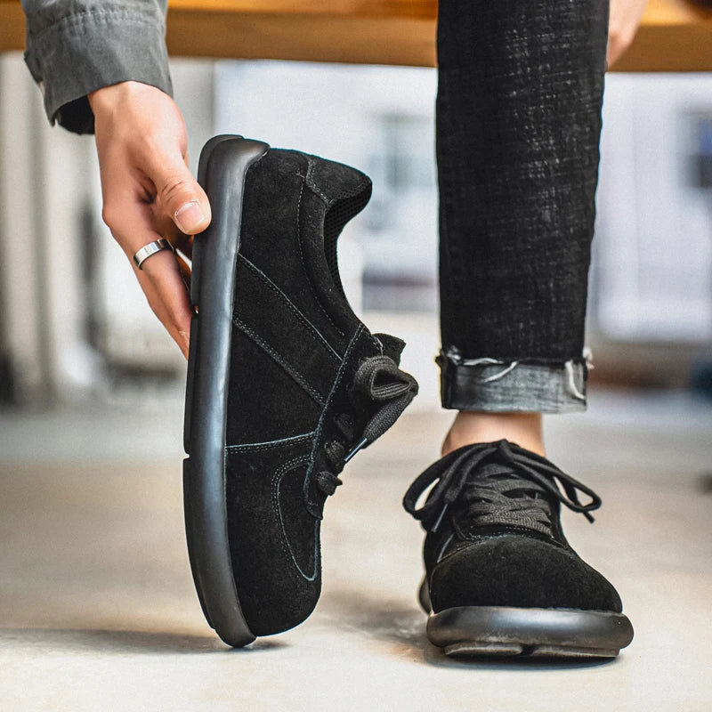 Men's Suede Leather Lace-up Flat Shoes