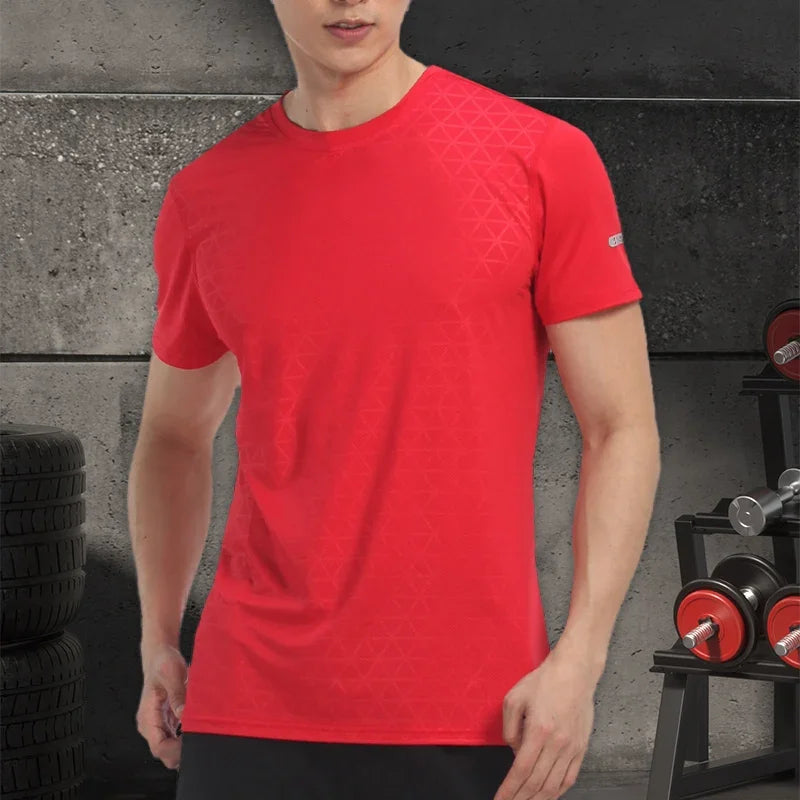 Men's Sports Gym Quick Dry Fit Workout Yoga  Breathable Short Sleeves T-Shirt