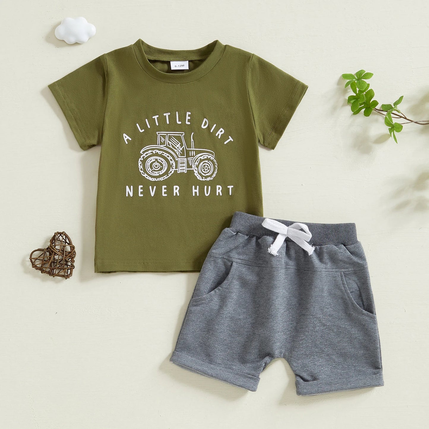 0-4Y Infant Baby Boys Summer Casual Clothes Set Cartoon Letter Print Short Sleeve T Shirt and  Shorts