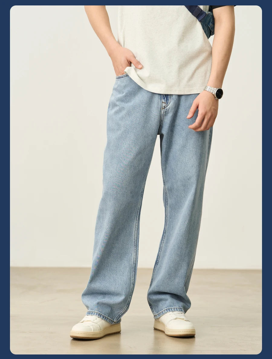 Men's Oversized Baggy Jeans - Soft Comfortable Denim