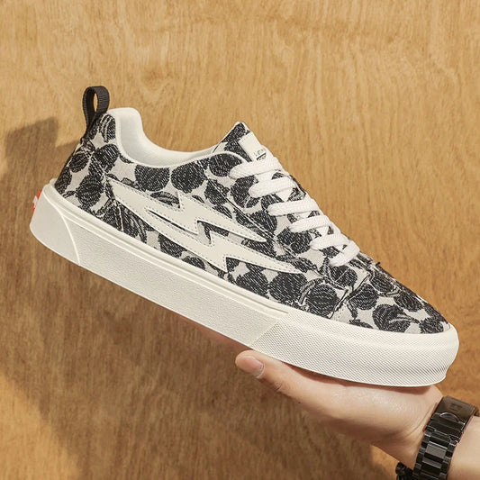 Embroidered Platform Sneakers - Men's Casual Sports Shoes