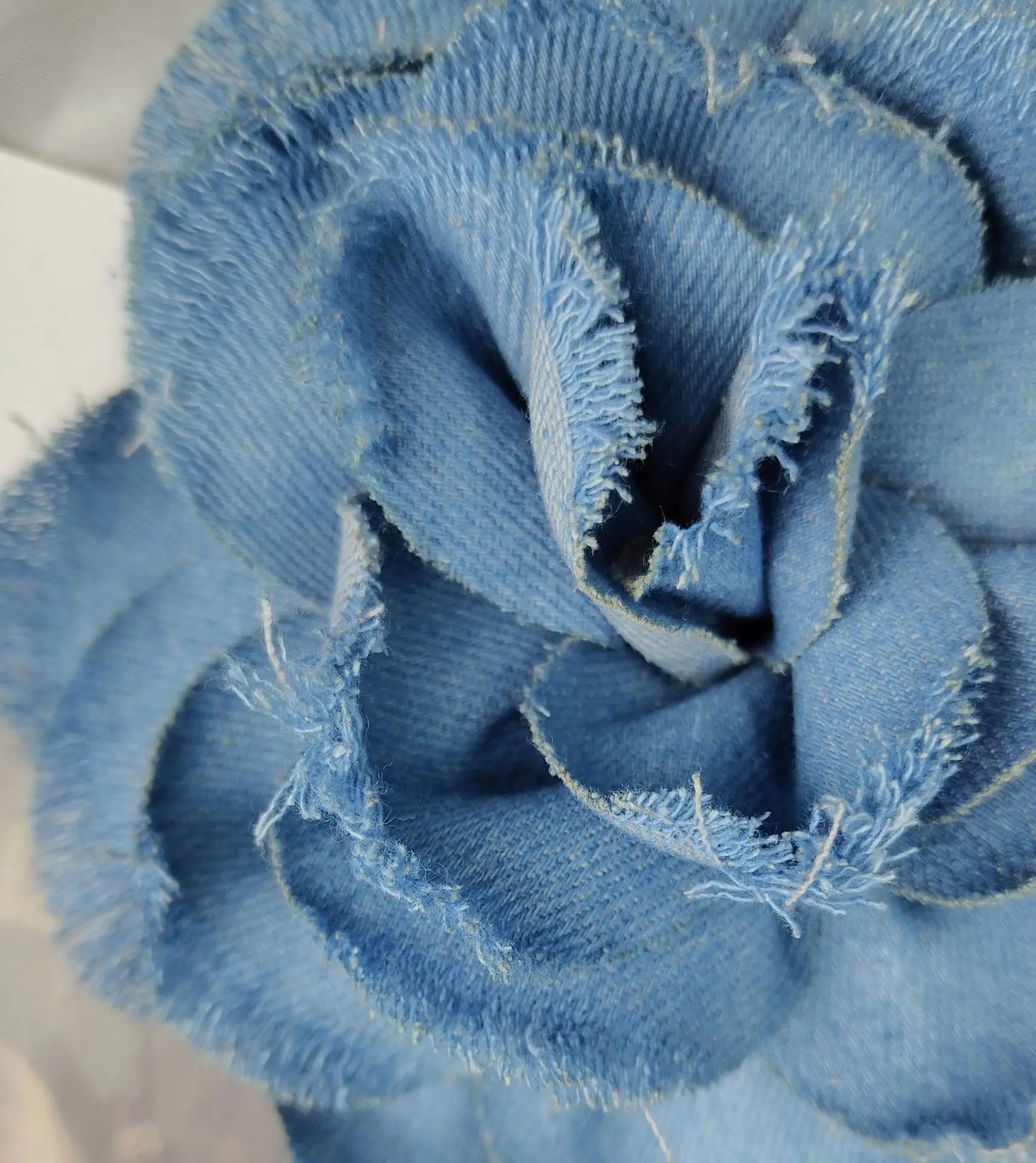 Handmade Denim Rose Flower Brooch - 15cm Fashion Corsage Lapel Pin