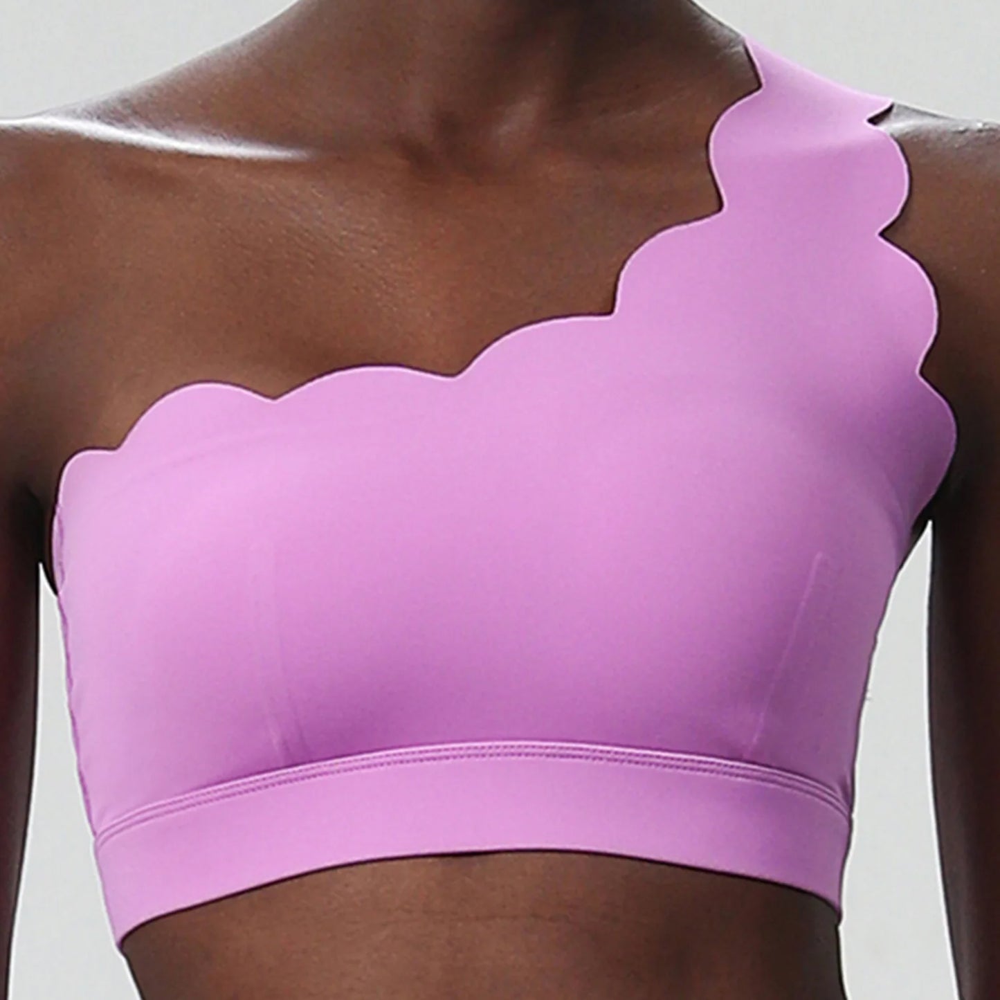 Women's Fitness Yoga Bra Single Strap Sports Underwear Soft Stretchy Gym Running Crop Top Breathable Workout Top