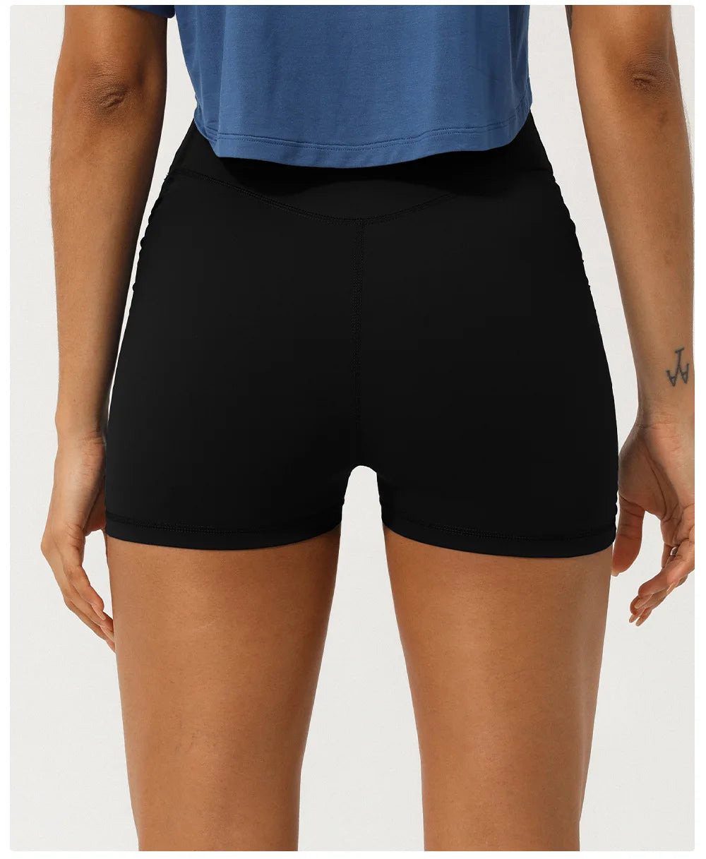 Women's High Waist Yoga Shorts — Super Stretch Slim Fit Running Gym Shorts