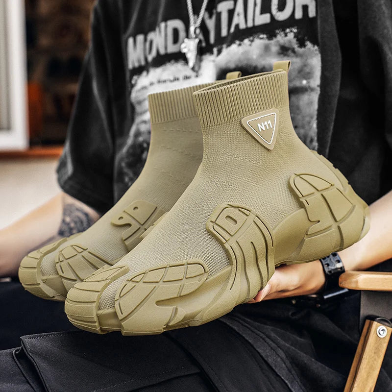 Men's Sports Mesh  Slip On Comfortable High Top Sneakers