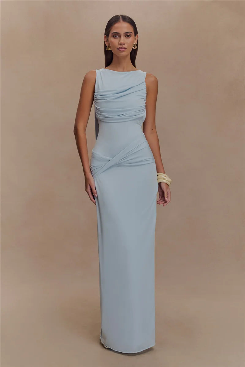 Backless Knit Tank Maxi Dress