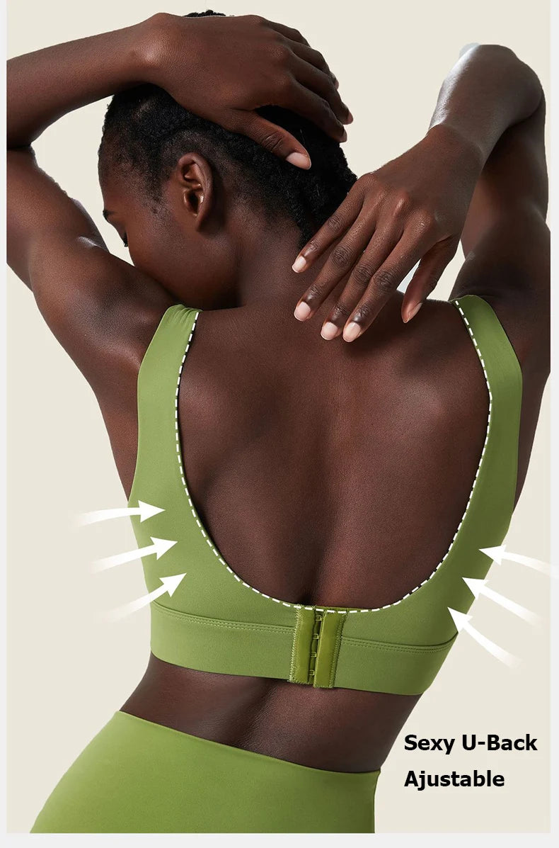 Women's Fitness Sports Bra | Nylon Lycra | Back Buckle | Fixed Chest Pads | Anti-Friction | 5 Colours | S–XL