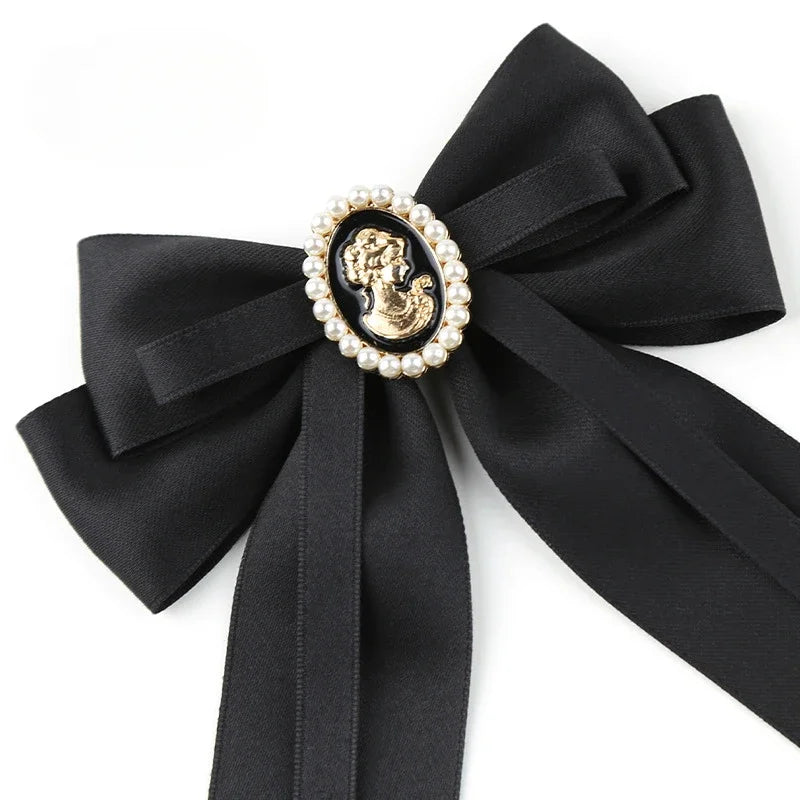 Elegant Fabric Flower Bow Brooch Pin