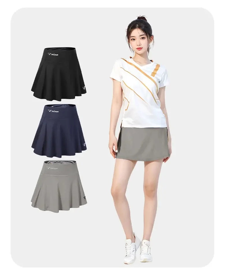 Women's Tennis Short Skirt Casual Sport Running Shorts Skirt -Yoga Fitness Short Sports Golf Pleated Skirt