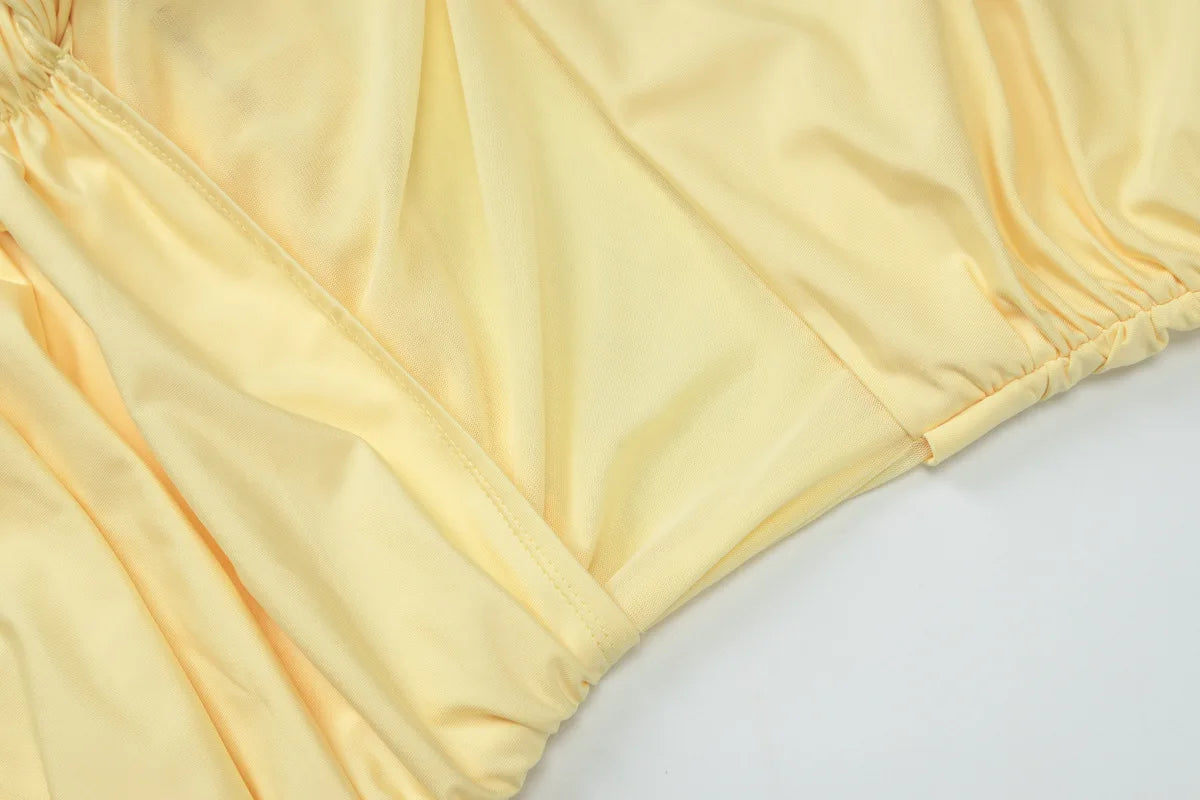 Women's Asymmetrical Bodycon Mini Dress - Ruched Mesh Patchwork Dress