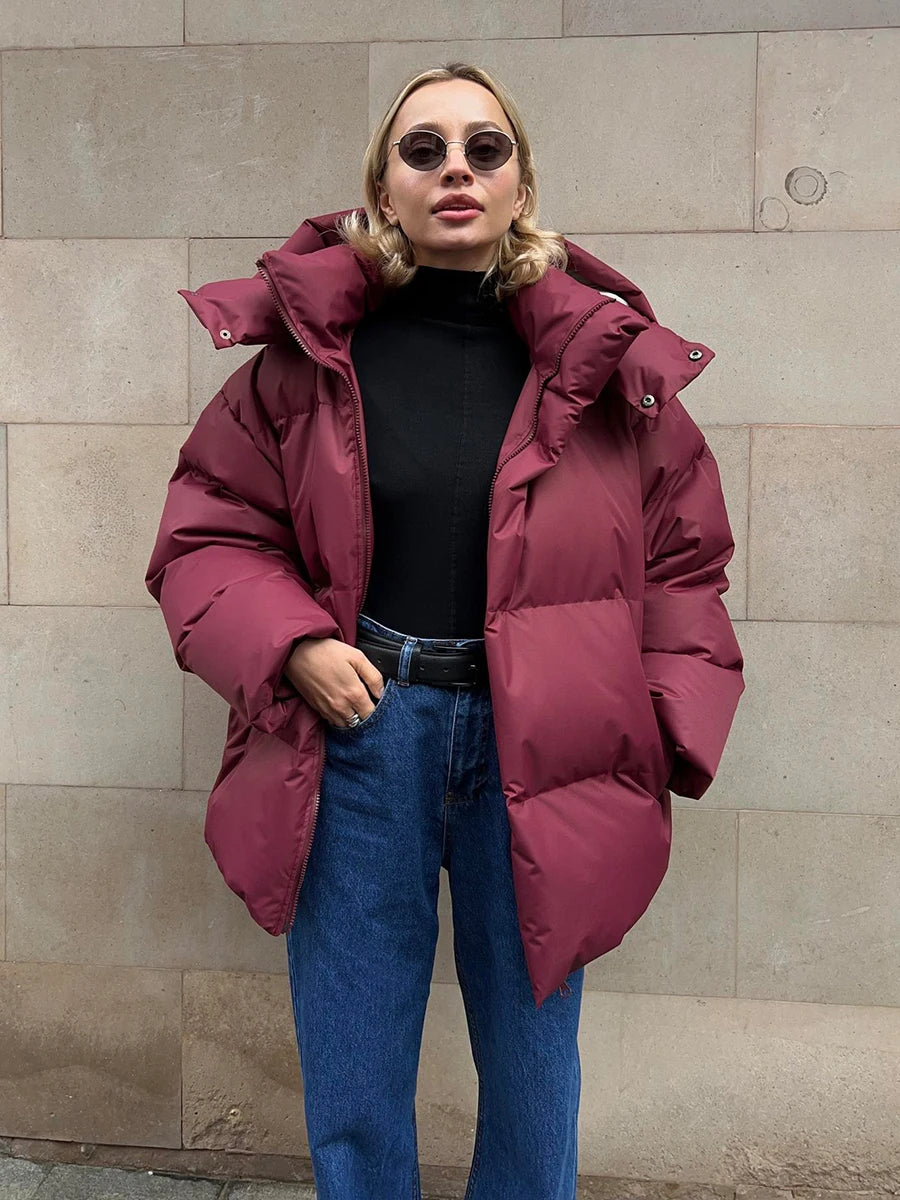 Women's Quilted Loose Parkas Cotton Puffer Jacket