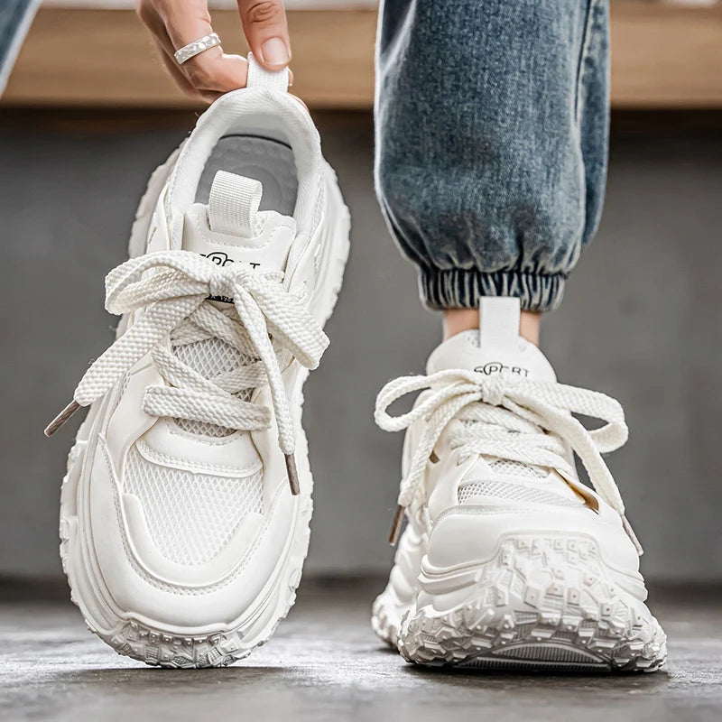 Street Style Platform Sneakers - Men's Skateboard Running & Tennis Trainers