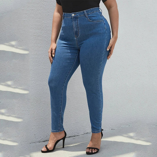 Women's Plus Size High Waist Stretchy Pencil Jeans