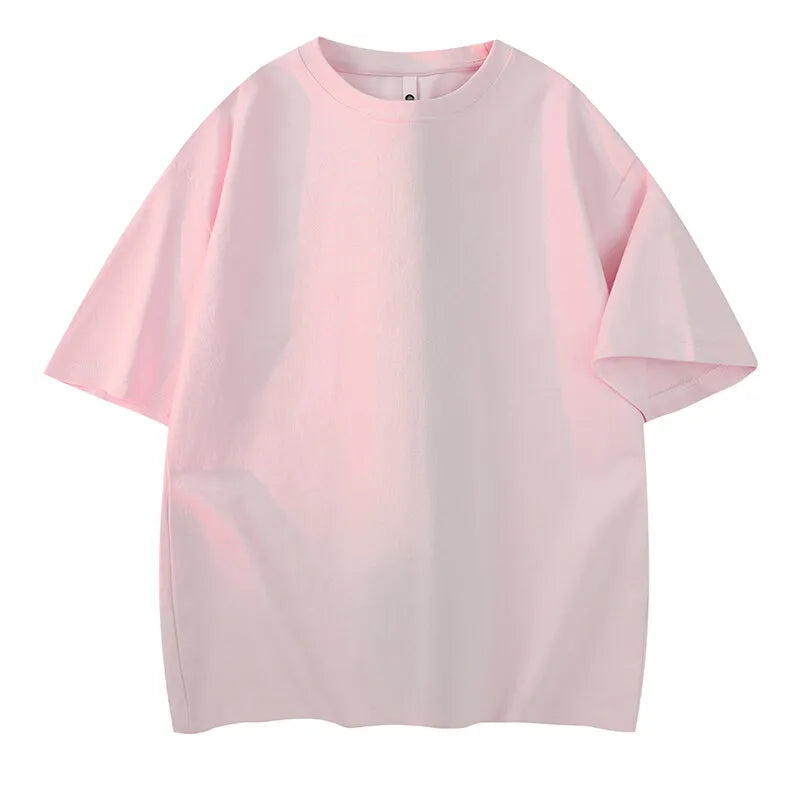Men's Summer Cotton Short Sleeve Round-Neck Loose  Breathable Casual T-Shirt