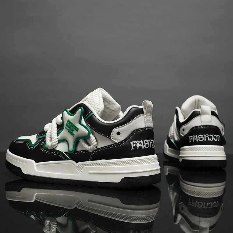Men's Casual Stars Platform Skateboard Tennis Sports Comfortable Vulcanized Sneakers
