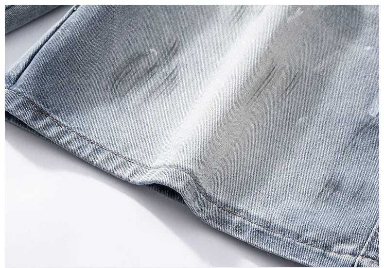 Men's Distressed Denim Shorts - Straight Fit