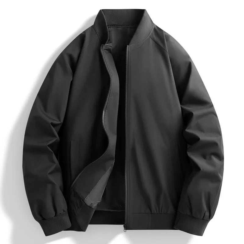 Men's Windproof Bomber Jacket - Stand Collar Baseball Outerwear Coat
