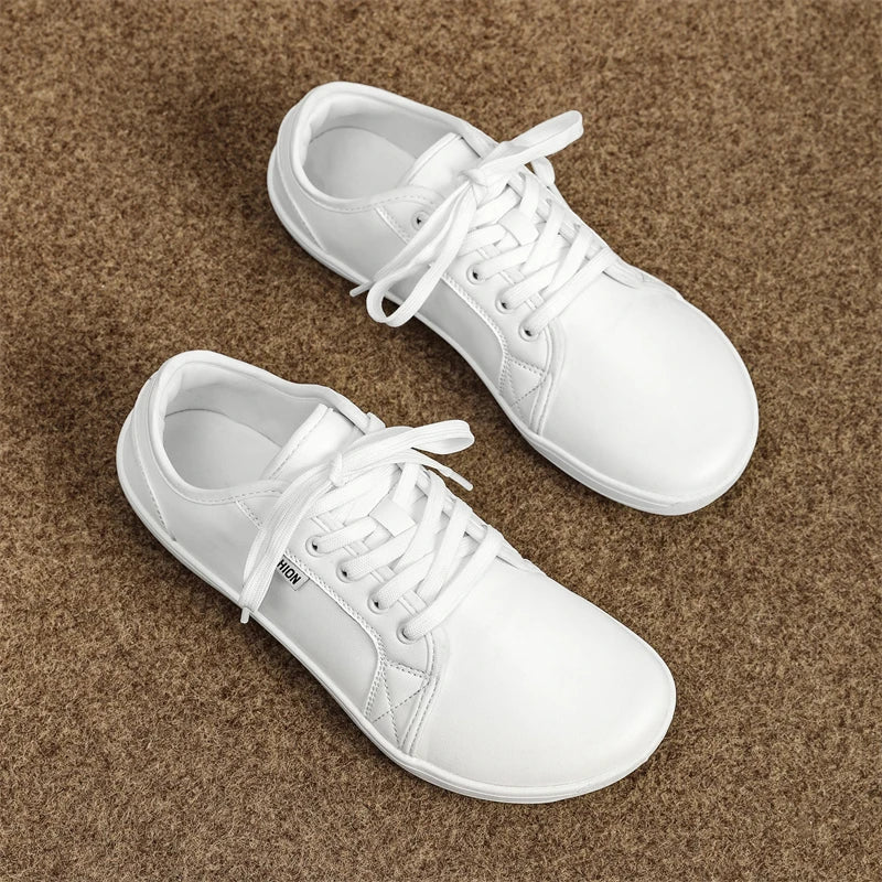 Men's Casual Leather Sneakers - Lace-Up Running Sports Shoes