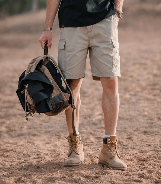 Men's Loose Cargo 320gsm Lightweight Outdoor Vintage 100% Cotton Shorts