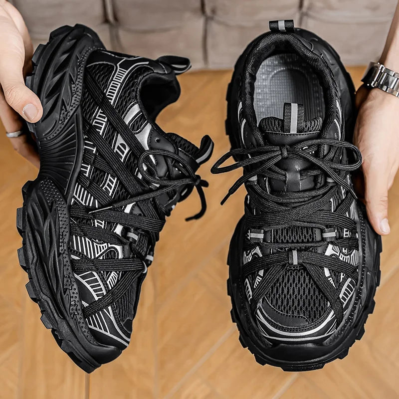Men's Platform Strap Design Sneakers - High-Quality Sports Shoes