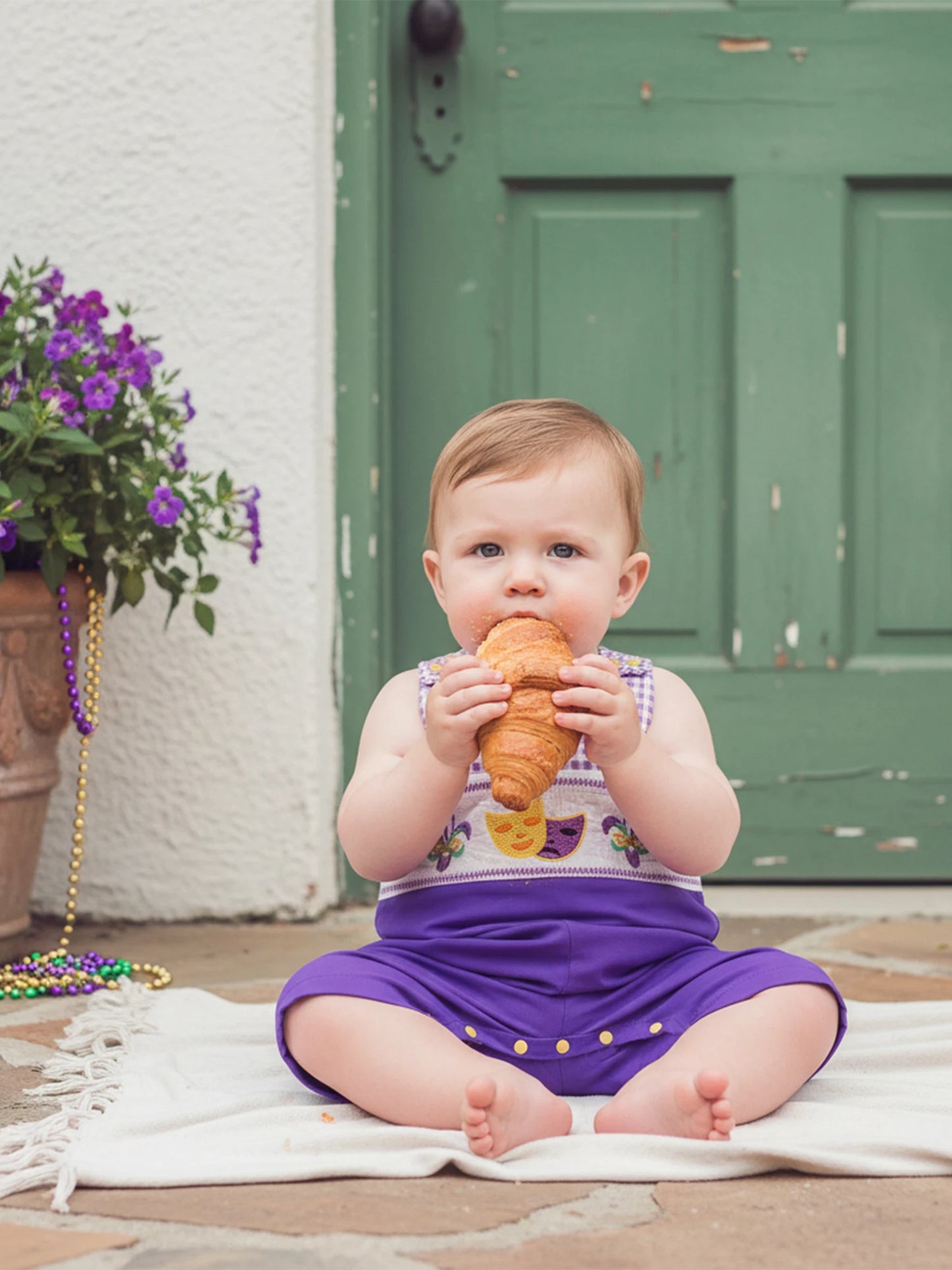 Baby Boys Romper - Embroidered Sleeveless Jumpsuit (0-18M)