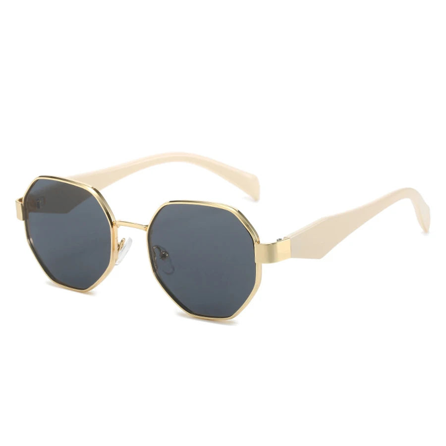 Retro Polygonal Metal Frame Sunglasses UV400